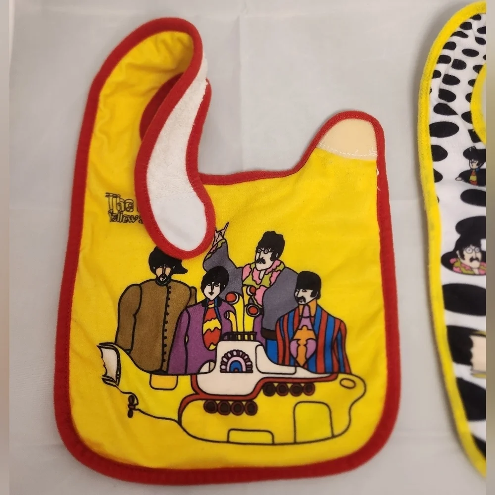 Daphyls The Beatles Yellow Submarine Pair of Baby Bibs One Size